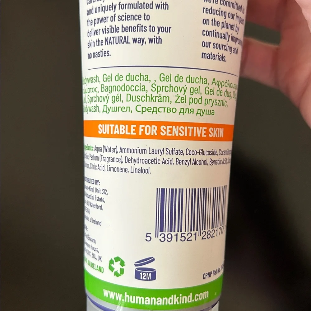 Human+Kind Revitalising Body Wash Orange New Full Size 250 ml